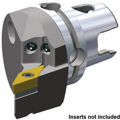 Kennametal - Left Hand Cut, Size KM40TS, VB.. 160408 & VB.. 332 Insert Compatiblity, External Modular Turning & Profiling Cutting Unit Head - 27mm Ctr to Cutting Edge, 50mm Head Length, Through Coolant, Series KM40 - Benchmark Tooling