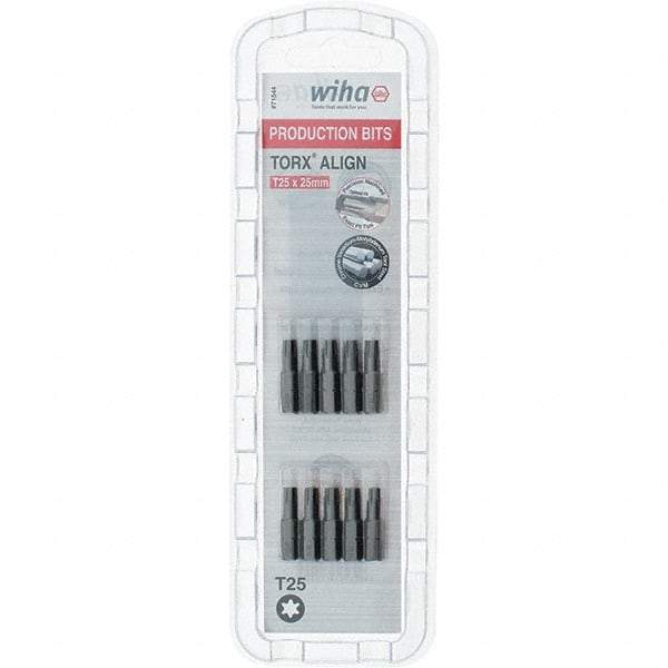 Wiha - 1/4" Drive T25 Torx Screwdriver Bit - 1" OAL, Insert Bit - Benchmark Tooling