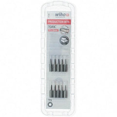 Wiha - 1/4" Drive T5 Torx Screwdriver Bit - 1" OAL, Insert Bit - Benchmark Tooling