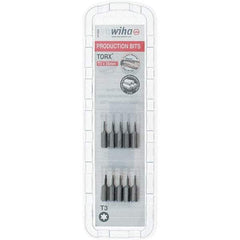 Wiha - 1/4" Drive T3 Torx Screwdriver Bit - 1" OAL, Insert Bit - Benchmark Tooling