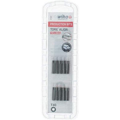 Wiha - 1/4" Drive T40 Torx Screwdriver Bit - 1" OAL, Insert Bit - Benchmark Tooling