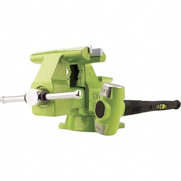 Wilton - 6-1/2" Jaw Width x 5-1/2" Jaw Opening Capacity, 3-13/16" Throat Depth, Bench & Pipe Combination Vise - 1/8 to 2-1/2" Pipe Capacity, Swivel Base, Bolt Down Attachment, Iron - Benchmark Tooling