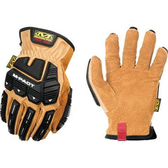 Mechanix Wear - Size XL, ANSI Cut Lvl A9, Genuine Leather Cut & Puncture Resistant Gloves - Elastic Cuff, Black, Paired - Benchmark Tooling