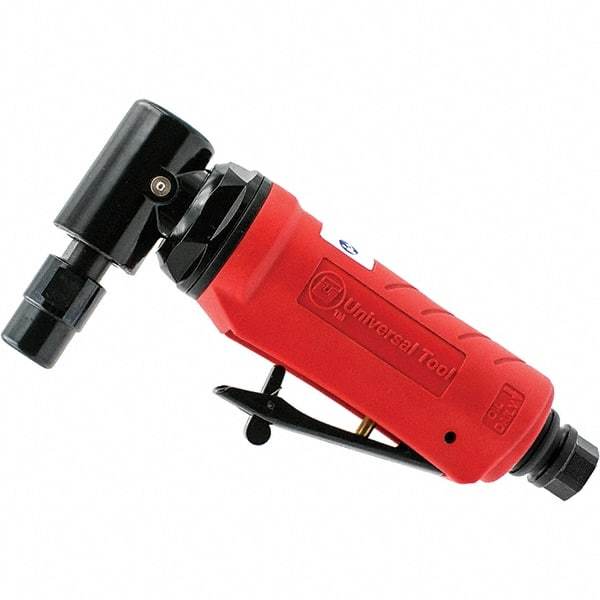 Universal Tool - 1/4" Collet, Angle Handle, Air Angle Die Grinder - Rear Exhaust, 4 CFM, 0.5 hp, 90 psi, 1/4" Inlet - Benchmark Tooling