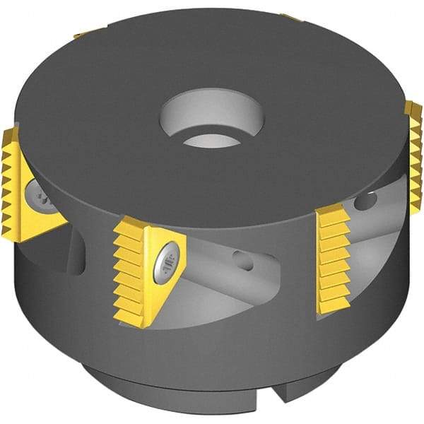 Vargus - 4.921" Cut Diam, 11.811" Max Depth of Cut, 1-1/2" Arbor Hole Diam, 1-1/2" Shank Diam, Internal/External Indexable Thread Mill - Insert Style 5, 5/8" Insert Size, 9 Inserts, Toolholder Style TMSH-D, 2-1/2" OAL - Benchmark Tooling