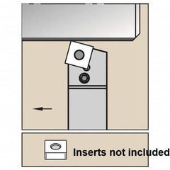 Kennametal - PSBN, Right Hand Cut, 15° Lead Angle, 40mm Shank Height x 40mm Shank Width, Negative Rake Indexable Turning Toolholder - 250mm OAL, SN.. 190612 Insert Compatibility, Series PSBN - Benchmark Tooling