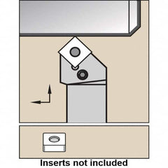 Kennametal - PSSN, Right Hand Cut, 45° Lead Angle, 20mm Shank Height x 20mm Shank Width, Negative Rake Indexable Turning Toolholder - 125mm OAL, SN..090308 Insert Compatibility, Series PSSN - Benchmark Tooling