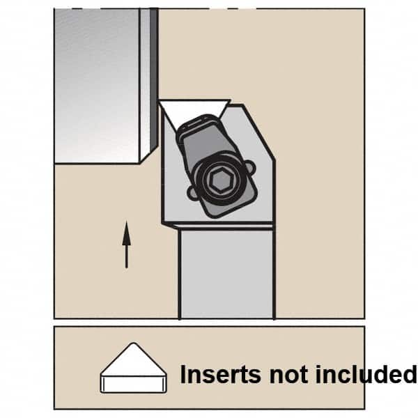 Kennametal - CTFN, Right Hand Cut, 0° Lead Angle, 25mm Shank Height x 25mm Shank Width, Negative Rake Indexable Turning Toolholder - 150mm OAL, TN.N 160408 Insert Compatibility, Series CTFN - Benchmark Tooling