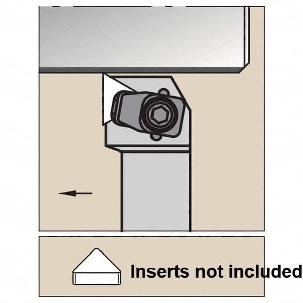 Kennametal - CTGN, Right Hand Cut, 0° Lead Angle, 25mm Shank Height x 25mm Shank Width, Negative Rake Indexable Turning Toolholder - 150mm OAL, TN.N 160708 Insert Compatibility, Series CTGN - Benchmark Tooling