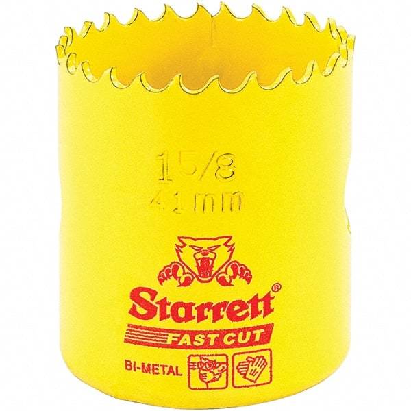 Starrett - 1-5/8" Diam, 1-5/8" Cutting Depth, Hole Saw - High Speed Steel Saw, Toothed Edge - Benchmark Tooling