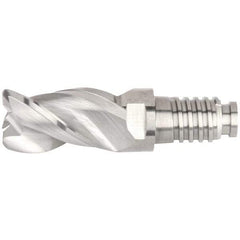 Kennametal - 20" Diam, 30mm LOC, 3 Flute 5mm Corner Radius End Mill Head - Solid Carbide, Uncoated, Duo-Lock 20 Connection, Spiral Flute, 38° Helix, Centercutting - Benchmark Tooling