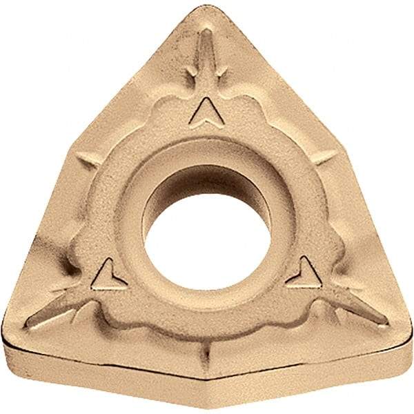 Kyocera - WNMG433 WQ Grade CA025P Carbide Turning Insert - TiCN/Al2O3/TiN Finish, 80° Trigon, 1/2" Inscr Circle, 3/16" Thick, 3/64" Corner Radius - Benchmark Tooling