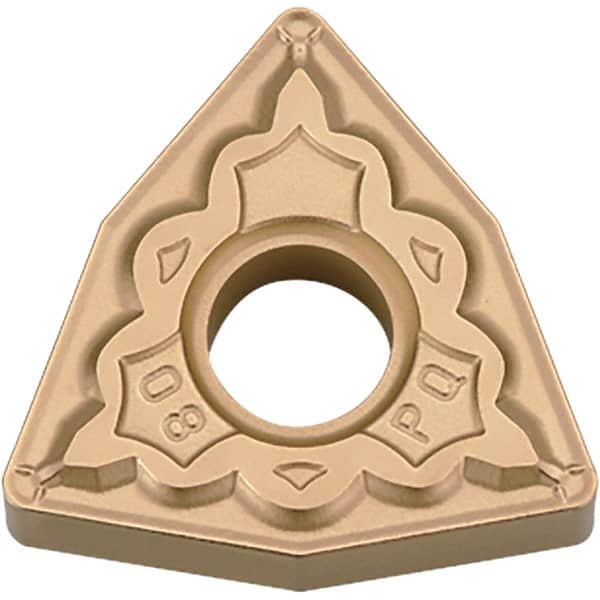 Kyocera - WNMG433 PQ Grade CA025P Carbide Turning Insert - TiCN/Al2O3/TiN Finish, 80° Trigon, 1/2" Inscr Circle, 3/16" Thick, 3/64" Corner Radius - Benchmark Tooling