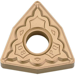 Kyocera - WNMG433 PQ Grade CA025P Carbide Turning Insert - TiCN/Al2O3/TiN Finish, 80° Trigon, 1/2" Inscr Circle, 3/16" Thick, 3/64" Corner Radius - Benchmark Tooling