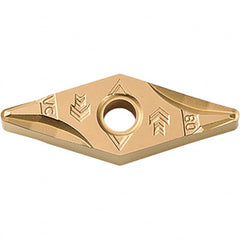 Kyocera - VNMG332 VC Grade CA025P Carbide Turning Insert - TiCN/Al2O3/TiN Finish, 35° Diamond, 3/8" Inscr Circle, 3/16" Thick, 1/32" Corner Radius - Benchmark Tooling