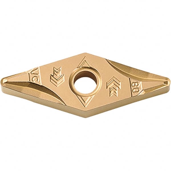 Kyocera - VNMG333 VC Grade CA025P Carbide Turning Insert - TiCN/Al2O3/TiN Finish, 35° Diamond, 3/8" Inscr Circle, 3/16" Thick, 3/64" Corner Radius - Benchmark Tooling