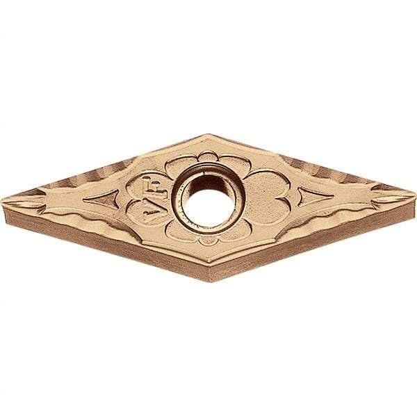 Kyocera - VNMG332 VF Grade CA025P Carbide Turning Insert - TiCN/Al2O3/TiN Finish, 35° Diamond, 3/8" Inscr Circle, 3/16" Thick, 1/32" Corner Radius - Benchmark Tooling