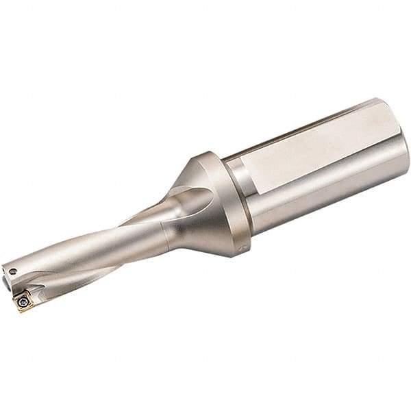 Kyocera - 1.686" Max Drill Depth, 3xD, 0.562" Diam, Indexable Insert Drill - 2 Inserts, 3/4" Shank Diam, Weldon Shank - Benchmark Tooling