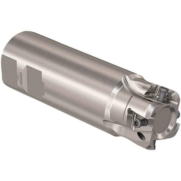 Seco - 1-1/2" Cut Diam, 12mm Max Depth of Cut, 1-1/2" Shank Diam, 120mm OAL, Indexable Square Shoulder Slot Milling End Mill - LOEX12 Inserts, Weldon Shank, 90° Lead Angle, Through Coolant, Series 217.94-12 - Benchmark Tooling