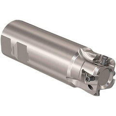 Seco - 1-1/2" Cut Diam, 12mm Max Depth of Cut, 1-1/2" Shank Diam, 120mm OAL, Indexable Square Shoulder Slot Milling End Mill - LOEX12 Inserts, Weldon Shank, 90° Lead Angle, Through Coolant, Series 217.94-12 - Benchmark Tooling