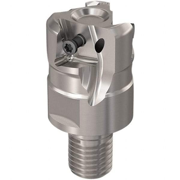 Seco - 1-1/4" Cut Diam, 12mm Max Depth of Cut, 16mm Shank Diam, 40mm OAL, Indexable Square Shoulder Slot Milling End Mill - LOEX12 Inserts, M16 Modular Connection, 90° Lead Angle, Through Coolant, Series 217.94-12 - Benchmark Tooling