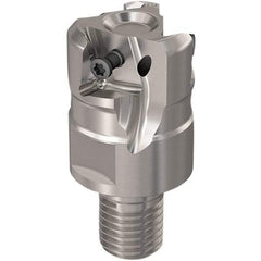 Seco - 1-1/4" Cut Diam, 12mm Max Depth of Cut, 16mm Shank Diam, 40mm OAL, Indexable Square Shoulder Slot Milling End Mill - LOEX12 Inserts, M16 Modular Connection, 90° Lead Angle, Through Coolant, Series 217.94-12 - Benchmark Tooling