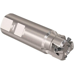 Seco - 32mm Cut Diam, 12mm Max Depth of Cut, 32mm Shank Diam, 110mm OAL, Indexable Square Shoulder Slot Milling End Mill - LOEX12 Inserts, Weldon Shank, 90° Lead Angle, Through Coolant, Series 217.94-12 - Benchmark Tooling