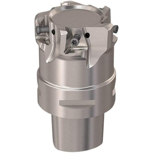 Seco - 54mm Cut Diam, 12mm Max Depth of Cut, 60mm OAL, Indexable Square Shoulder Slot Milling End Mill - LOEX12 Inserts, C5 Modular Connection, 90° Lead Angle, Through Coolant, Series C5-217.94-12 - Benchmark Tooling