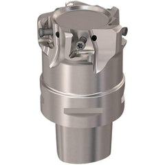 Seco - 54mm Cut Diam, 12mm Max Depth of Cut, 60mm OAL, Indexable Square Shoulder Slot Milling End Mill - LOEX12 Inserts, C5 Modular Connection, 90° Lead Angle, Through Coolant, Series C5-217.94-12 - Benchmark Tooling