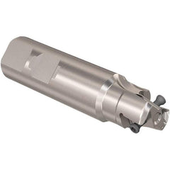 Seco - 25mm Cut Diam, 12mm Max Depth of Cut, 25mm Shank Diam, 101mm OAL, Indexable Square Shoulder Slot Milling End Mill - LOEX12 Inserts, Weldon Shank, 90° Lead Angle, Through Coolant, Series 217.94-12 - Benchmark Tooling
