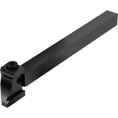 Seco - Tool Block Style 150.10-JETI, 15.49mm Blade Height, 80.3mm OAL, 1/2" OAH, Indexable Cutoff Blade Tool Block - 0.5mm Shank Height, 1/2" Shank Width, Through Coolant - Benchmark Tooling