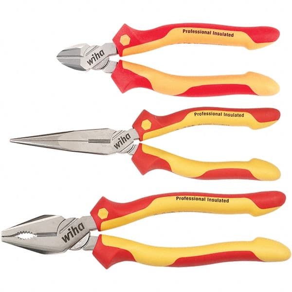 Wiha - Plier Sets Set Type: Cutting Pliers; Insulated Pliers; Wire Stripper Number of Pieces: 3 - Benchmark Tooling