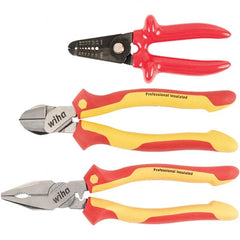 Wiha - Plier Sets Set Type: Cutting Pliers; Insulated Pliers; Wire Stripper Number of Pieces: 3 - Benchmark Tooling