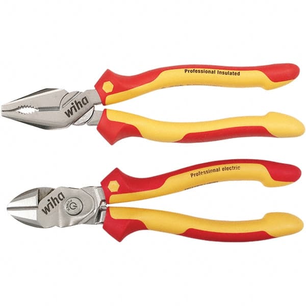 Wiha - Plier Sets Set Type: Combination Pliers; Cutting Pliers Number of Pieces: 2 - Benchmark Tooling