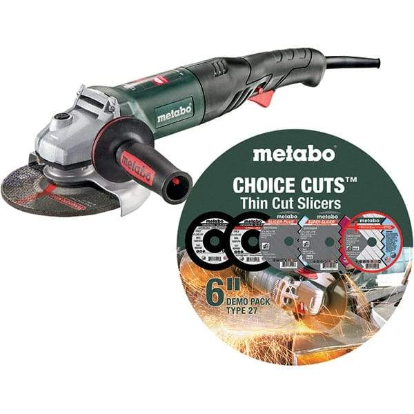 Metabo - 6" Wheel Diam, 9,600 RPM, Corded Angle & Disc Grinder - 5/8-11 Spindle, 120 Volts, 13.2 Amps - Benchmark Tooling