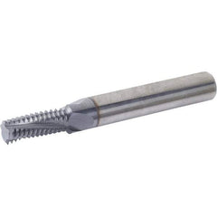 Vargus - 3/8-24 UN, 7.4mm Cutting Diam, 3 Flute, Solid Carbide Helical Flute Thread Mill - Internal Thread, 19.1mm LOC, 63mm OAL, 8mm Shank Diam - Benchmark Tooling