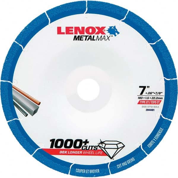 Lenox - Depressed-Center Wheels Wheel Diameter (Inch): 7 Wheel Thickness (Decimal Inch): 0.0600 - Benchmark Tooling