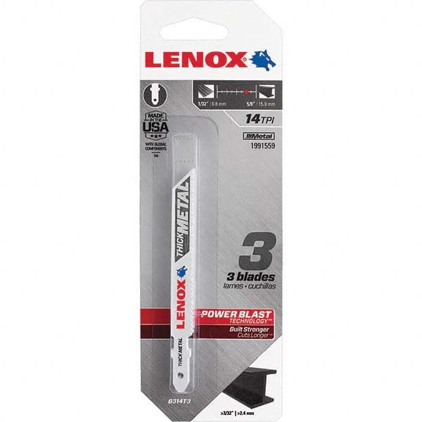 Lenox - Jig Saw Blades Blade Material: Bi-Metal Blade Length (Inch): 3-5/8 - Benchmark Tooling