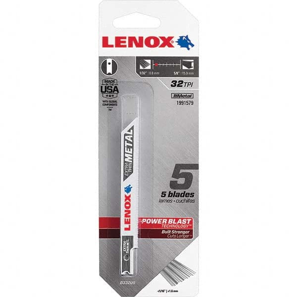 Lenox - Jig Saw Blades Blade Material: Bi-Metal Blade Length (Inch): 3-5/8 - Benchmark Tooling