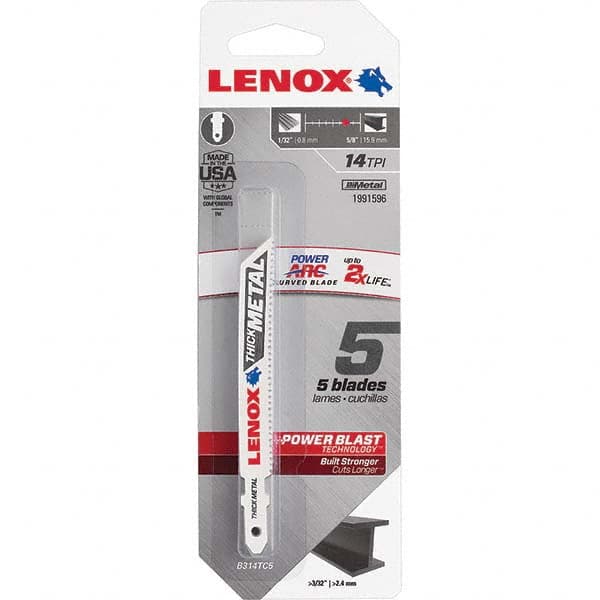 Lenox - Jig Saw Blades Blade Material: Bi-Metal Blade Length (Inch): 3-5/8 - Benchmark Tooling