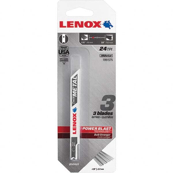 Lenox - Jig Saw Blades Blade Material: Bi-Metal Blade Length (Inch): 3-5/8 - Benchmark Tooling