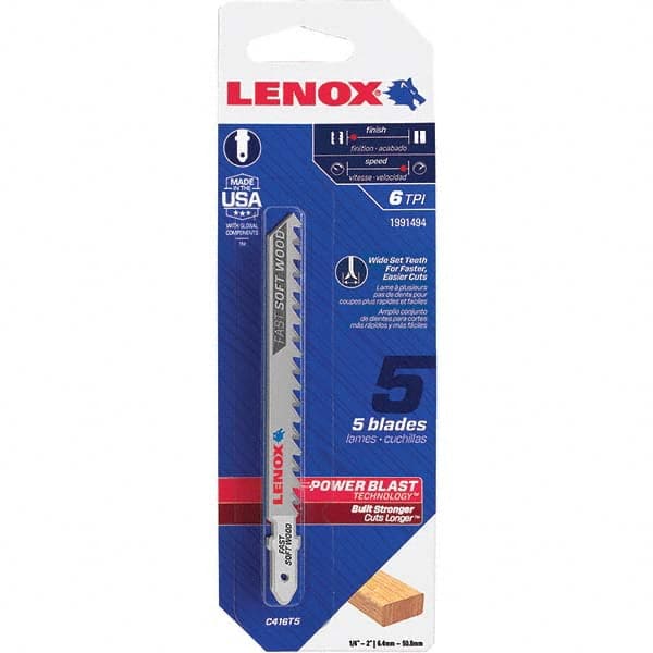 Lenox - Jig Saw Blades Blade Material: Bi-Metal Blade Length (Inch): 4 - Benchmark Tooling