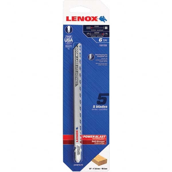 Lenox - Jig Saw Blades Blade Material: Bi-Metal Blade Length (Inch): 6 - Benchmark Tooling