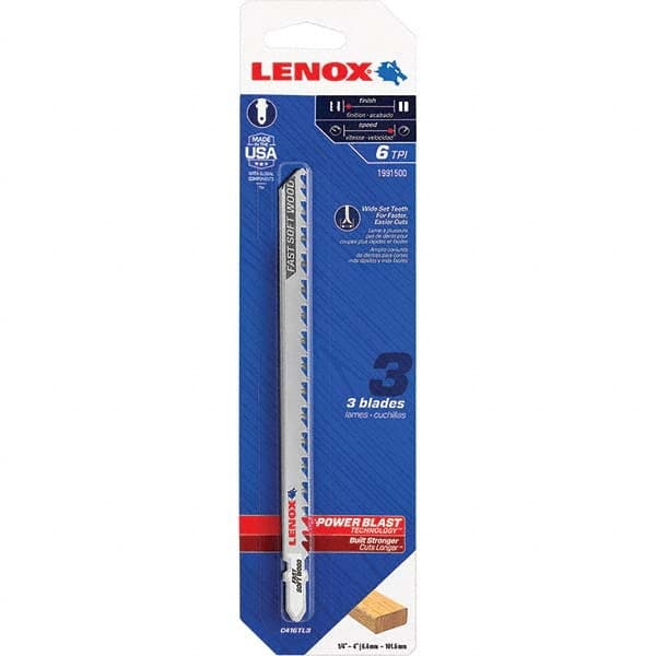 Lenox - Jig Saw Blades Blade Material: Bi-Metal Blade Length (Inch): 6 - Benchmark Tooling