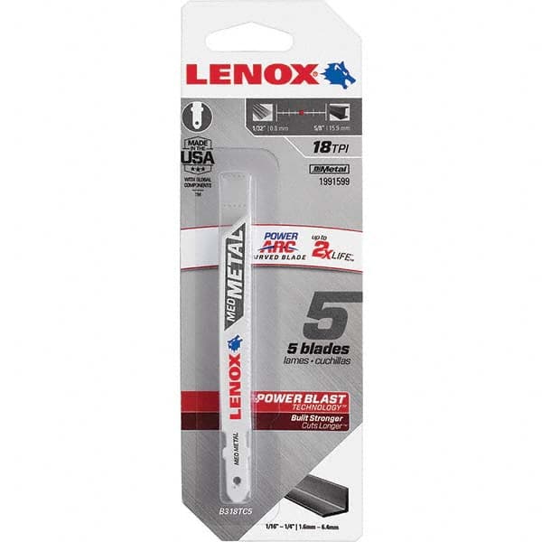 Lenox - Jig Saw Blades Blade Material: Bi-Metal Blade Length (Inch): 3-5/8 - Benchmark Tooling