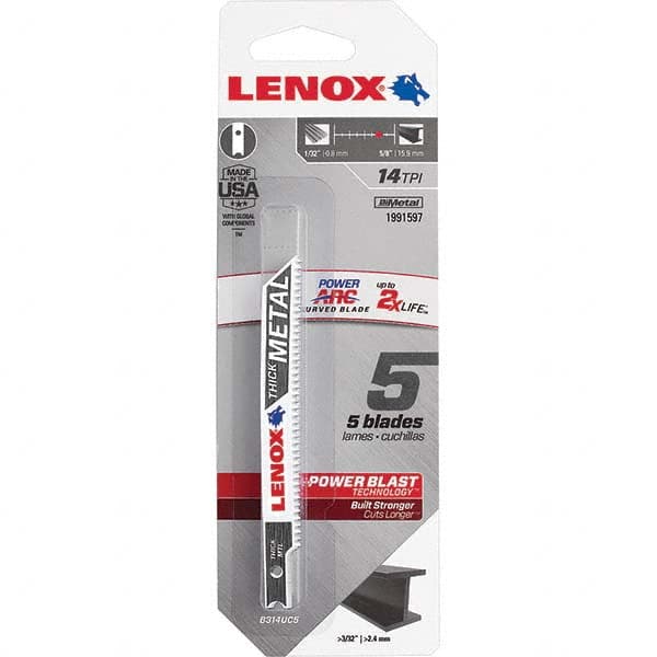 Lenox - Jig Saw Blades Blade Material: Bi-Metal Blade Length (Inch): 3-5/8 - Benchmark Tooling