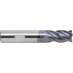 M.A. Ford - 1", 4 Flute, Single End, Solid Carbide, 0.015" Corner Radius End Mill - 4" OAL, 35, 38° Helix, Right Hand Flute, 1-1/2" LOC, Right Hand Cut - Benchmark Tooling