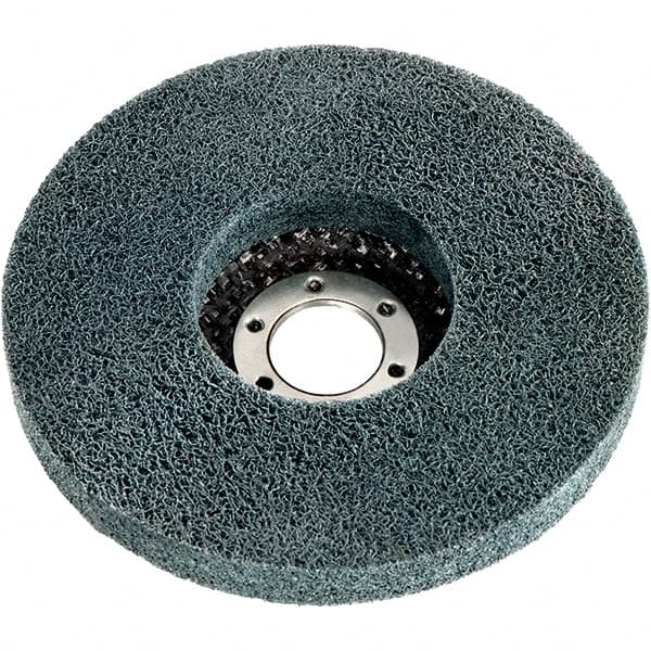 Metabo - 5" Very Fine Grade Zirconia Alumina Deburring Disc - 7/8" Center Hole, Arbor Connection, Gray, 7,950 Max RPM - Benchmark Tooling