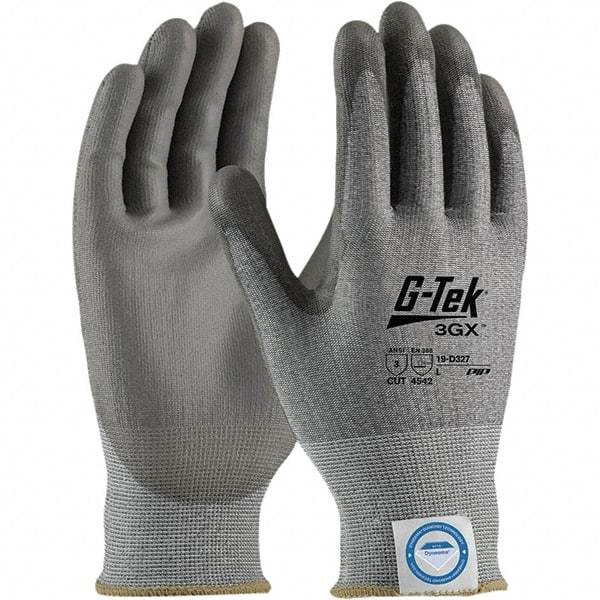 PIP - Size XL, ANSI Cut Lvl A3, Puncture Lvl 2, Abrasion Lvl 4, Polyurethane Coated Dyneema Diamond Technology Cut Resistant Gloves - Palm & Fingers Coated, Knit Wrist, Gray, Paired - Benchmark Tooling