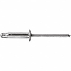 STANLEY Engineered Fastening - Size 6 Dome Head Aluminum Open End Blind Rivet - Aluminum Mandrel, 0.157" to 0.472" Grip, 3/16" Head Diam, 0.197" to 0.207" Hole Diam, - Benchmark Tooling